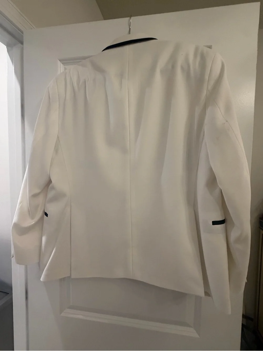 Kenneth Cole White Blazer with Black Piping